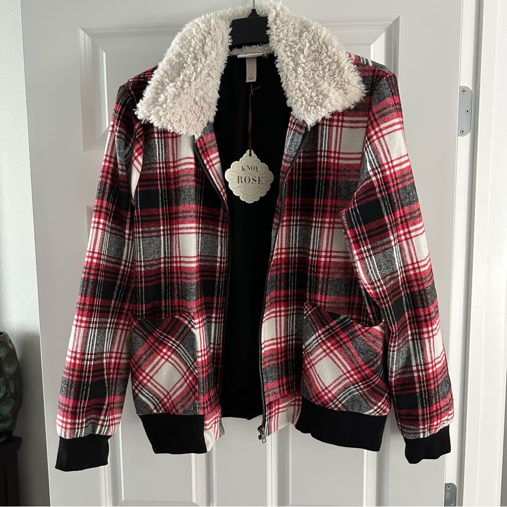 Knox Rose Plaid Bomber Jacket